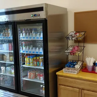 a refrigerated refrigerator in a store