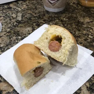 Sausage, cheese, and jalapeño kolache