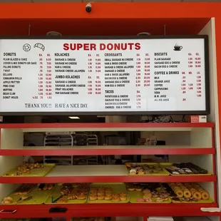 a display of a variety of doughnuts