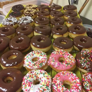 a variety of different flavored donuts