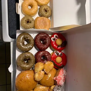 The little box is the purchase from Super Donuts. The right is Donut Palace.  Need I say more?