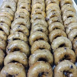 a tray full of doughnuts