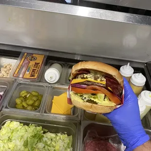 Double super bacon burger