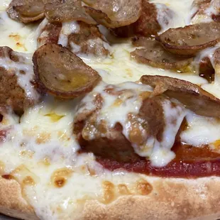 Monster meatball personal pizza