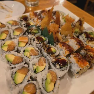 a plate of sushi