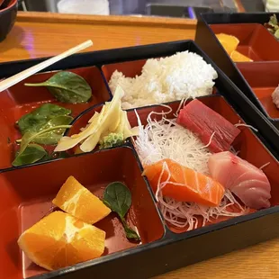 D. Sashimi Special Lunch Box again sorry it&apos;s half eaten