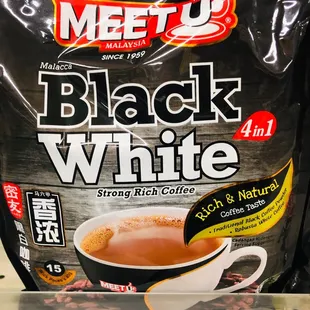 Black and white coffee drink