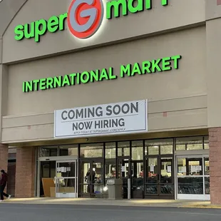 the entrance of the store