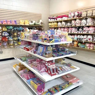 a variety of toys on display