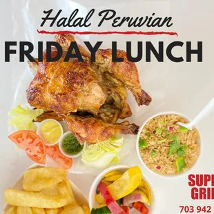 Enjoy DMV's favorite Rotisserie Chicken with your family ! Order Qtr, Half or Full chicken! Our large serving sizes come with 2 sides of you