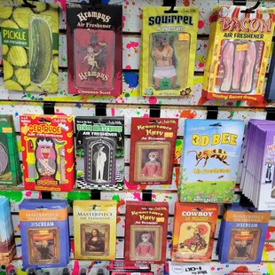 Great assortment of air fresheners. Make your car stink purrty.