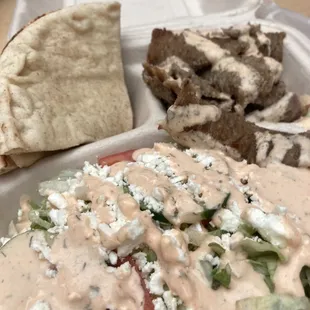 Gyro beef lamb spicy plate