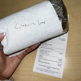 Beef/lamb gyro no sauce added hummus and cucumber FLAME