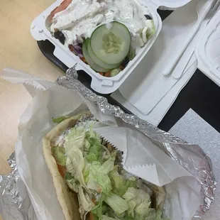 Small salad with gyro