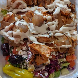 Chicken shwarma salad