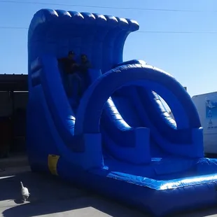 Blue water slide