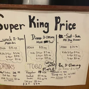 Prices as of November 3, 2023