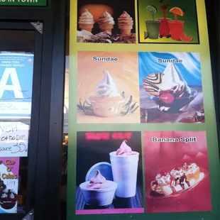 Last minute dessert plastered all over the windows.