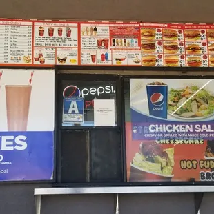 menus and prices on the wall