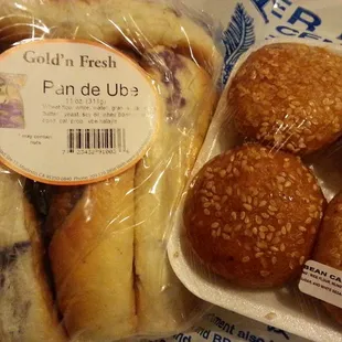 Delicious Pan De Ube &amp; small Bean Cakes!