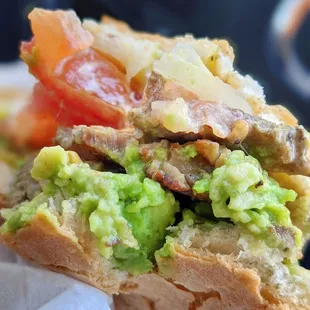 a close up of a sandwich