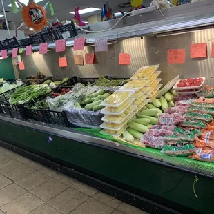 a display of vegetables