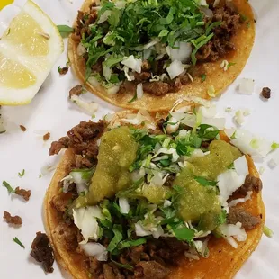 Chili verde tacos.  Excellent