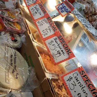 a variety of food items