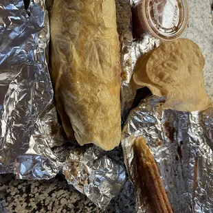 Bean and cheese burrito has shrunk in size but tasted okay.