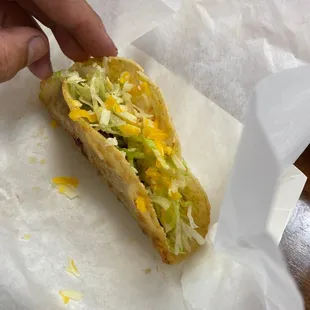 Shredded beef tacos they were a little Stingy on the cheese!