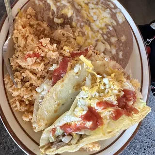 7. Two Tacos, Rice & Beans