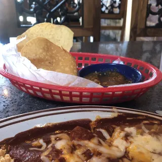 14. Two Cheese Enchiladas, Rice & Beans
