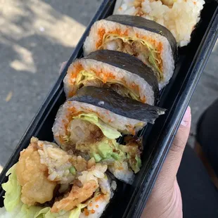 Shrimp Tempura roll (I got hungry and took a bite)
