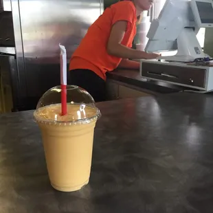 Mango smoothie with Pineapple sorbet