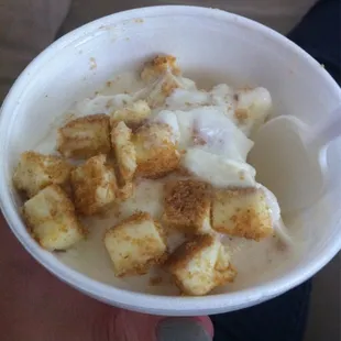 Cake batter with cheesecake bites