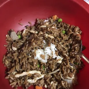 Look  !! No Chicken super dark rice !!