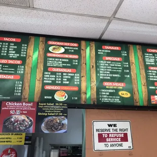 menu