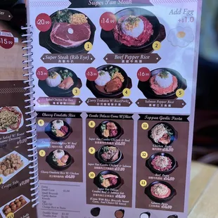 Sizzling Pan options!!! Lots to choose from.