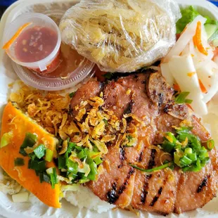 #24 Shredded pork, pork chop, &amp; pork egg loaf