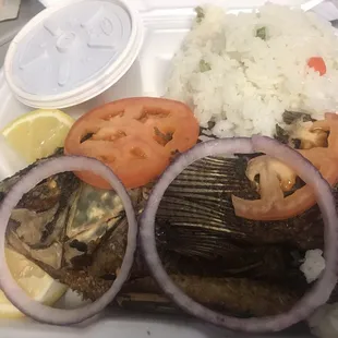 Fish plate - 2 sides - less than $16 and very filling