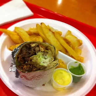 Half chicken half steak Burrito!