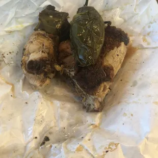 a close up of a piece of food