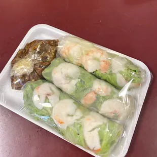 Hmong style spring rolls