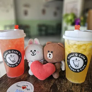 Watermelon green tea and Pineapple green tea ... refreshing!