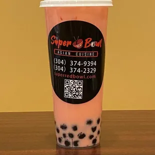 Strawberry bubble tea