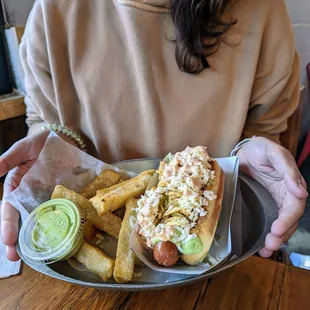 Original perro dog combo with yuca ($9)