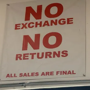 No Exchanges No Returns