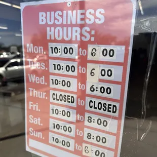 Store Hours