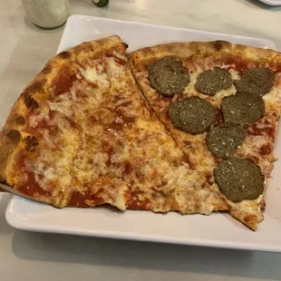 Plain cheese and cheese with meatballs