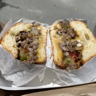 Philly cheese steak...hmm!?...mediocre for me. Tried it, won't be getting it again.